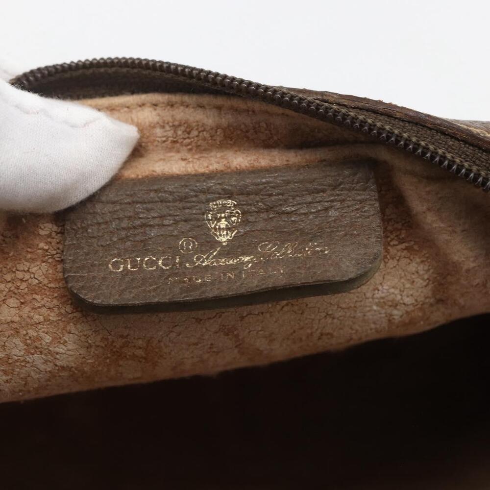 GUCCI GG Supreme Web Sherry Line Clutch Bag PVC Beige Gold 89 01 012 Auth 158514 - Picture 9 of 16